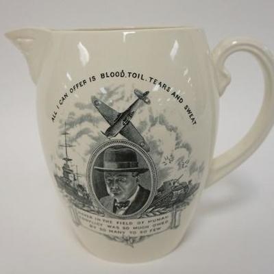 1018	COPELAND SPODE PITCHER-WINSTON CHURCHILL *BLOOD, TOIL, TEARS & SWEAT*, 7 IN HIGH
