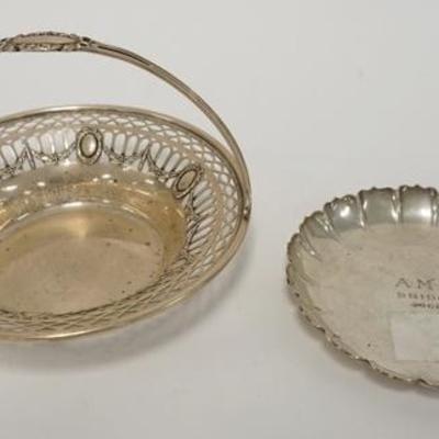 1029	STERLING SILVER-GORHAM RETICULATED BASKET & A TIFFANY & CO MAKERS PRESENTATION TRAY, BASKET IS 5 7/8 IN DIAMETER, 4 1/4 IN HIGH,...
