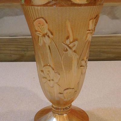Iris & Herringbone Vase by Jeannette Glass Co.