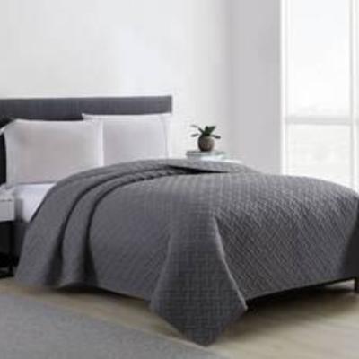 Mainstays Ultra Soft Solid Basketweave Grey FullQueen Quilt