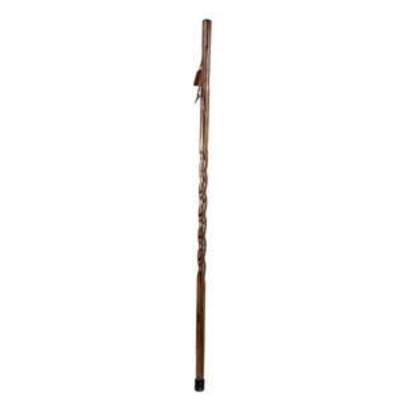 Brazos 55 Inch Twisted Trail Blazer Walking Stick, Brown
