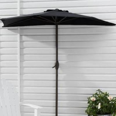 Mainstays Hillwood 7' Black Half-Round Patio Umbrella
