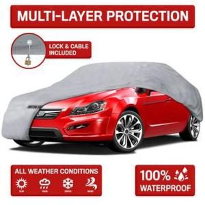 Motor Trend 4-Layer 4-Season Waterproof Outdoor UV Protection for Heavy Duty Use Full Cover for Cars