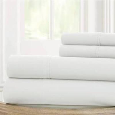 Pacific Coast Textiles Bright Solid Microfiber Polyester Sheet Set, White, Twin