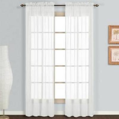 United Curtain Monte Carlo Sheer Window Curtain Panel, 118 by 84-Inch, White, Set of 2