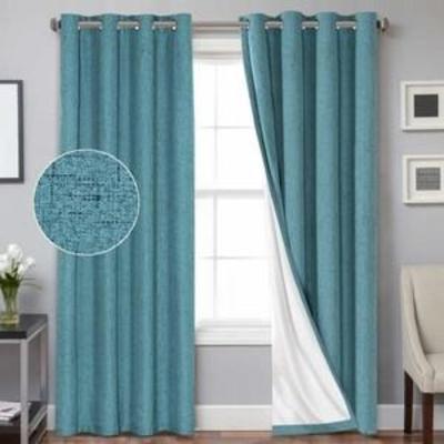 PrimeBeau Linen Blended 100% Blackout Waterproof Coating Themal Insulated Curtains