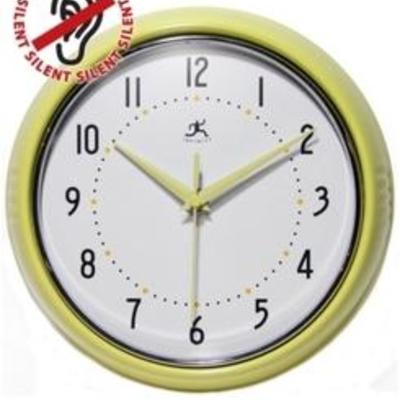 Round Retro 9.5 inch Kitchen Vintage 50s Wall Clock by Infinity Instruments