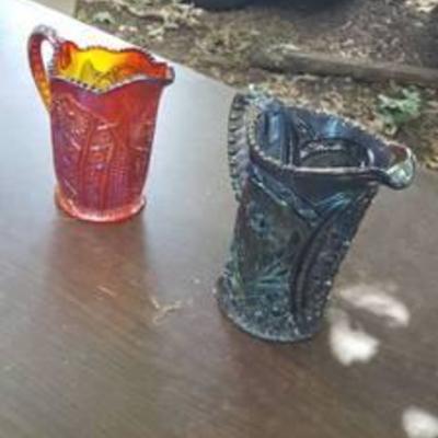 2 Carnival Glass pitchers