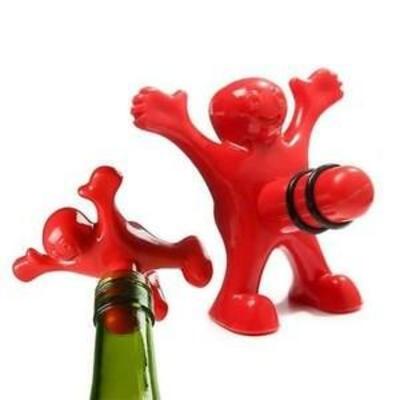 #2 Pack Funny Red Man Wine Stopper Novelty Bottle Stopper Wine Corker