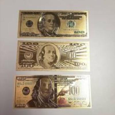 (3) 100 Gold Banknotes