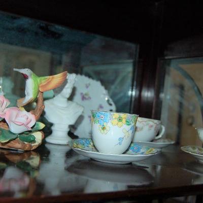 A variety of china tea cups