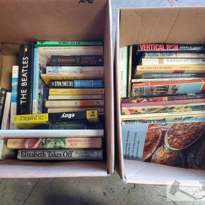 1024	

2 Boxes of Books
Includes cook books, Hannibal by Thomas Harris, Lisey's Story by Stephen King, How to Books and More