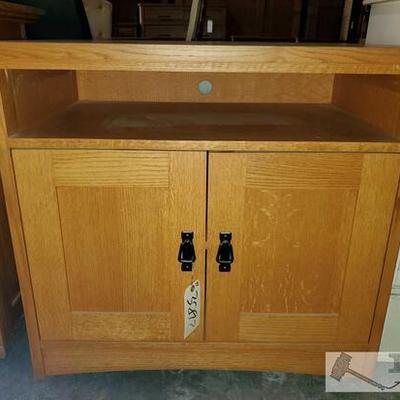 3092	

Wood TV Stand with Cabinet
Measures approx 34
