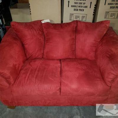 3122	

Red Suede Love Seat
Approximately 64