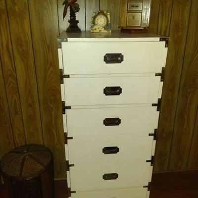 white chest of drawers $60.00