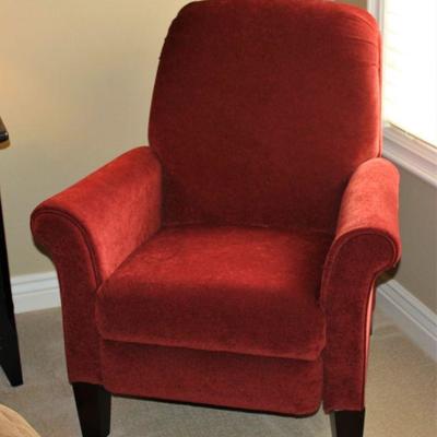 Red Upholstered 3-way Chair/Lazyboy 