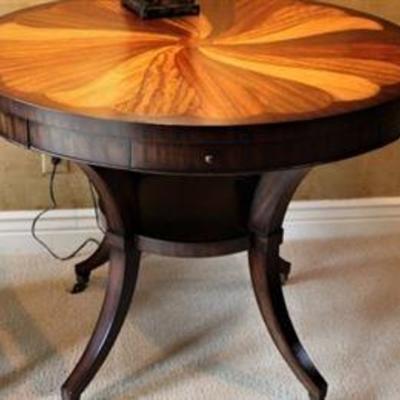Fabulous Hemingway Borana Lodge inlaid wood table by Thomasville. 