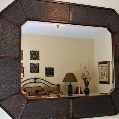 Wood and Metal Engraved Mirror from Traditions 