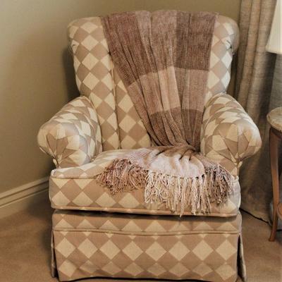 Upholstered Arm Chair Cream/Tan by Ethan Allen