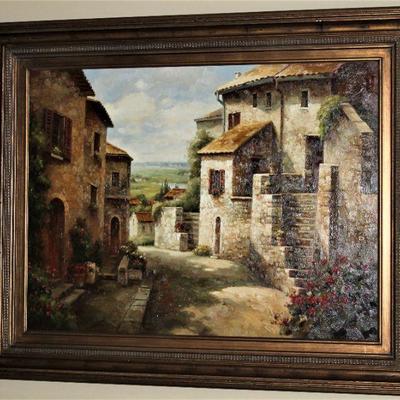 Large Oil with Tuscan House Scene/Signed Robert from Home Gallery 