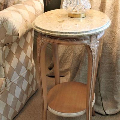 Side Table Wood w/ Marble Top