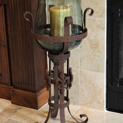 Tall Metal/Glass Candle Stand