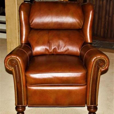 Stately leather recliner by Motioncraft. 