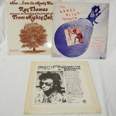 1074	LOT OF THREE RADIO STATION RECORDS; NOW FROM THE MOODY BLUES... RAY THOMAS DISCUSSES THE RECORDING OF HIS FIRST SOLO ALBUM (SEALED)...