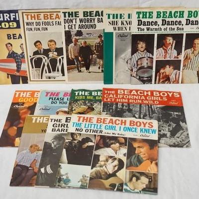 1203	LOT OF 12 AMERICAN THE BEACH BOYS 45S ALL HAVE PICTURE SLEEVES 
