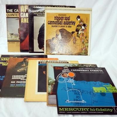 1093	LOT OF NINE CANNONBALL ADDERLY ALBUMS; CANNONBALL ENROUTE, THE DIRTY BLUES, IN SAN FRANCISCO, LIVE AT THE CLUB, NIPPON SOUL, JAZZ...