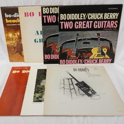 1210	LOT OF SEVEN BO DIDDLEY ALBUMS ON CHECKER RECORD LABEL; BO DIDLEYS BEACH PARTY, BO DIDDLEY/CHUCK BERRY TWO GREAT GUITARS (TWO...