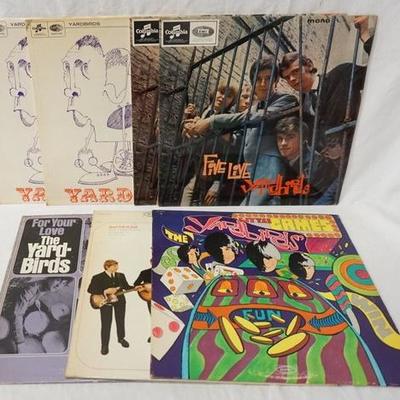1208	LOT OF SEVEN YARDBIRD ALBUMS FOUR ARE BRITISH; FIVE LIVE ( TWO COPIES) & SELF TITLED (TWO COPIES) THREE ARE AMERICAN; LITTLE GAMES,...