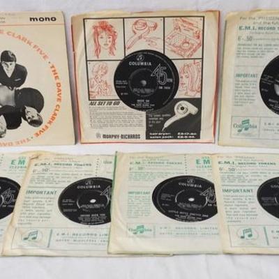 1188	LOT OF SEVEN BRITISH DAVE CLARK FIVE 45S ALL ARE IN ORIGINAL SLEEVE ONE HAS PICTURE SLEEVE 
