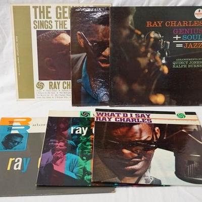 1016	LOT OF SIX RAY CHARLES ALBUMS, THE GENIUS SINGS THE BLUES, THE GREAT RAY CHARLES, GENIUS + SOUL = JAZZ, WHAT'D I'D SAY, YES INDEED &...