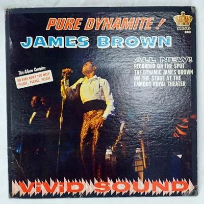 1087	AUTOGRAPHED JAMES BROWN  PURE DYNAMITE! ALBUM GATEFOLD IS SIGNED ON INSIDE COVER KING RECORDS 883
