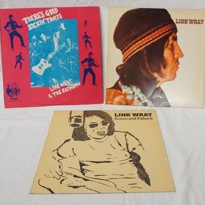 1064	LINK WRAY & THE RAYMEN, LOT OF THREE ALBUMS; THERE'S GOOD ROCKIN' TONIGHT, SELF TITLED & BEANS & FATBACK
