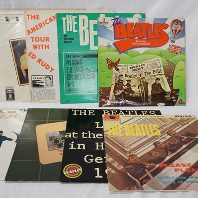 1068	THE BEATLES LOT OF EIGHT ALBUMS; LIVE! AT THE STAR CLUB IN HAMBURG GERMANY 1962 ( GATEFOLD DOUBLE LP) SESSIONS, THE AMERICAN TOUR...
