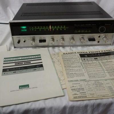 1247	SANSUI 5000A STEREO TUNER/AMP W/BOX & MANUALS, POWERS UP, NO FURTHER TESTING DONE, ESTATE ITEMS SOLD AS IS, ALL VINTAGE ELECTRONICS...