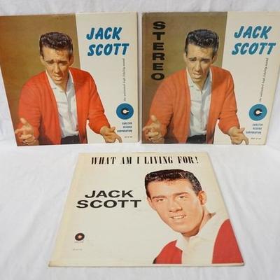 1201	LOT OF THREE JACK SCOTT ALBUMS; JACK SCOTT ( TWO COPIES ONE IS STEREO, THE OTHER IS MONO) & WHAT AM I LIVING FOR!
