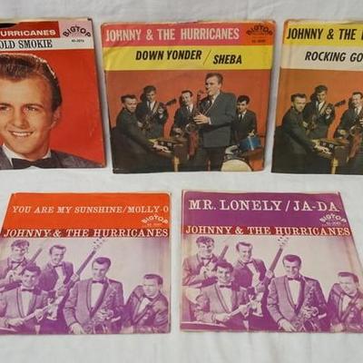 1206	LOT OF FIVE JOHNNY & THE HURRICANES 45S IN PICTURE SLEEVES 

