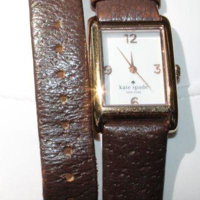 Kat Spade â€œIn A New York Minuteâ€ Watch with Double Wrap Leather Band 