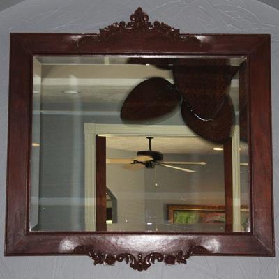 Bevel Mirror (26â€ x 32 1/2â€) In Wood Frame (39â€ x 39 1/2â€ Overall)