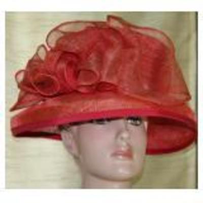Louise Claire Millinery Walling Ford England Red Derby hat