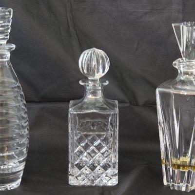 Collection of Cut Crystal Liquor Decanters 
