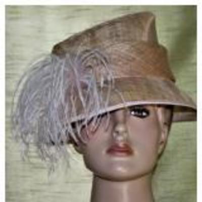 John Lewis Pink Hat with Ostrich feather 