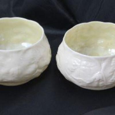 Irish Belleek  Creamer with Open Sugar Bowl