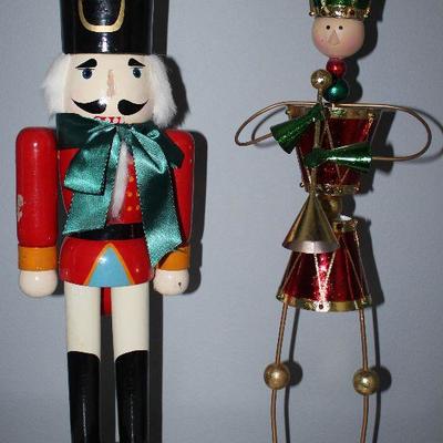 Large 24â€ Wooden Soldier Nutcracker and Tim Decorated Soldier with. Horn (23â€H)