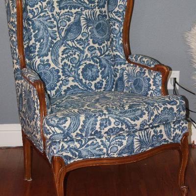 Bernhardt Vintage (Newly Upholstered) Wingback Chair on Cabriole Legs 