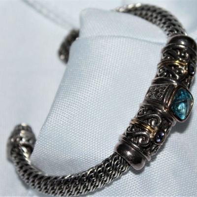 Sterling Bracelet 14KG Accent Bracelet with  Blue Topaz
