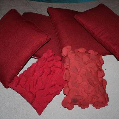 Collection of Red Throw Pillows 